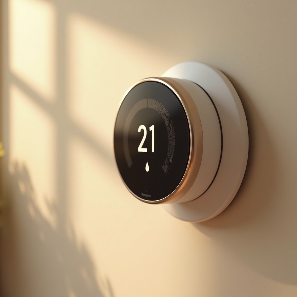 Termostat inteligent modern montat pe perete cu afișaj digital temperatură